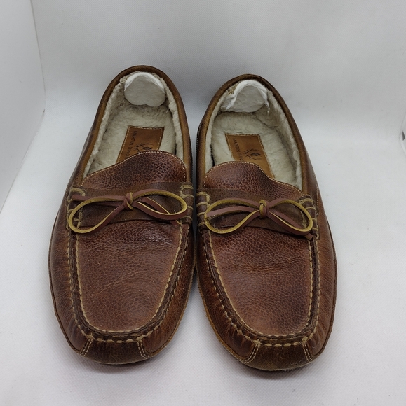Martin Dingman Cozy Country Bow Tie Oak Slipper Men's 11.5 Brown Comfy Retro - Picture 2 of 12